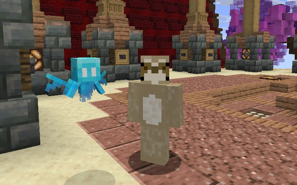 Allay companion beside a player in the MCWars lobby