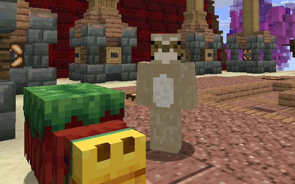 Sniffer companion beside a player in the MCWars lobby